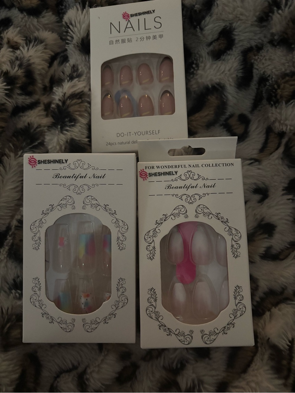 Women’s Pink & Neutral Press-On Nail Set - 3-Pack